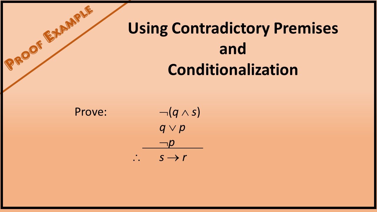 Boolean Proof Example 7: Using Contradictory Premises and Conditionalization