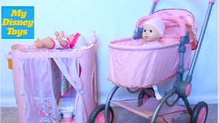 Cute Baby Doll playset Diaper change and doll stroller My Disney Toys