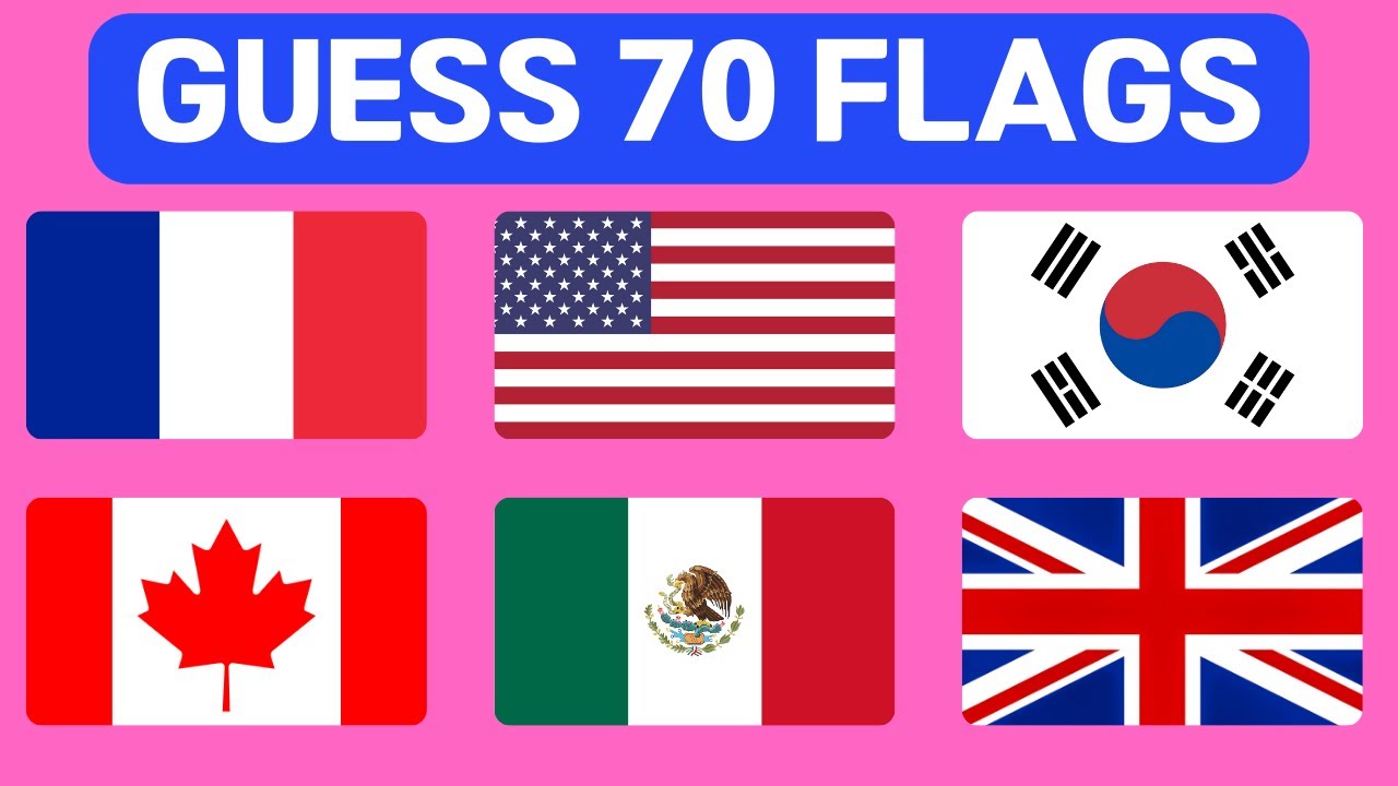 Guess The Country By The Flag 70 Countries Flag Quiz.Can you complete all the challenges?#FlagQuiz