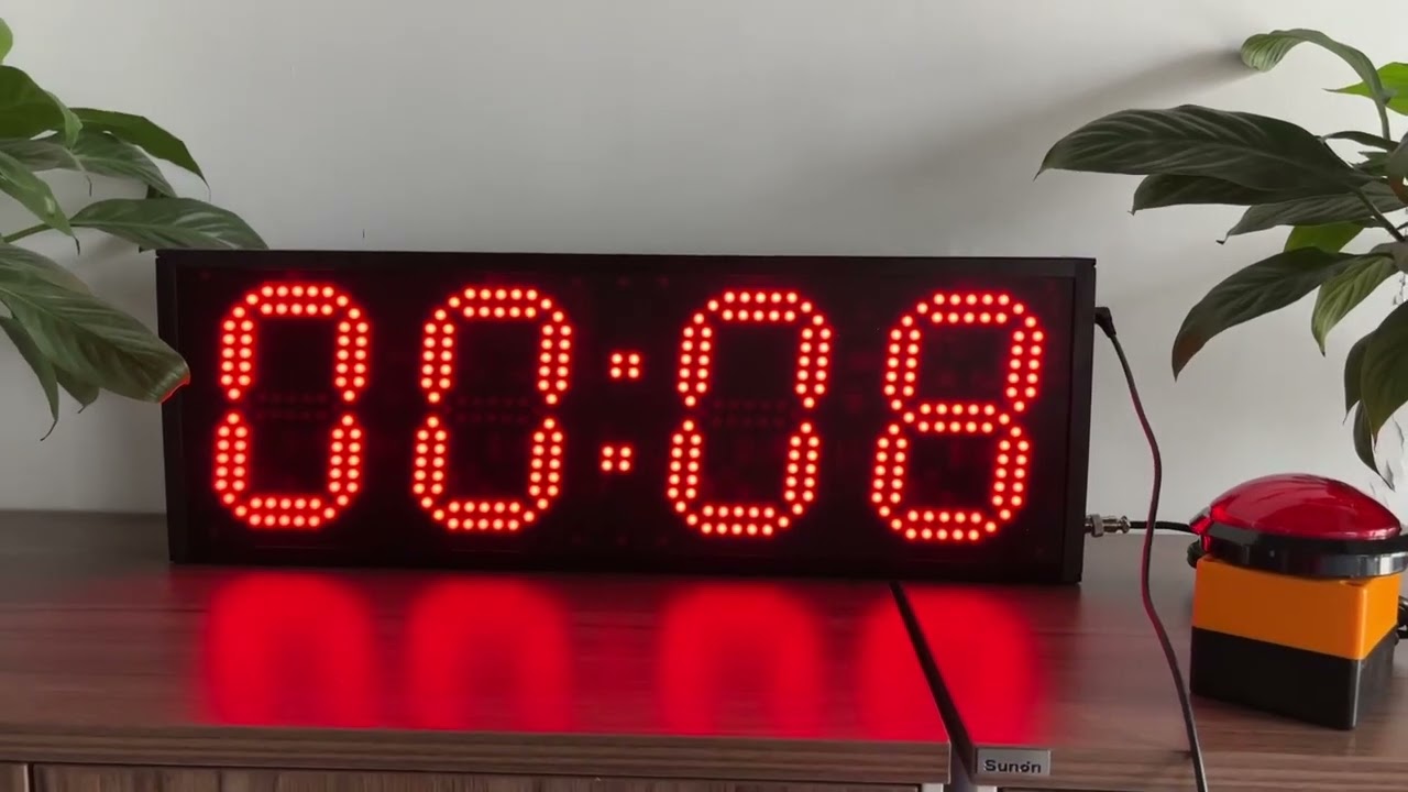 Large LED 6 Inch Display Countdown/Up Clock With Button Control For Start, Stop or Reset Clock