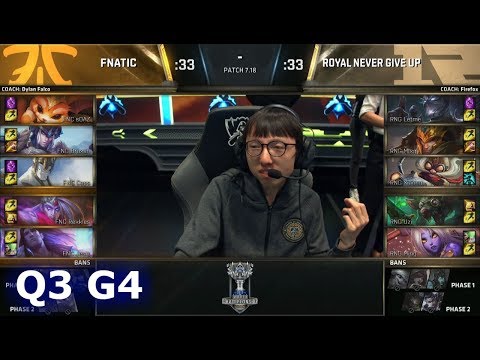 Fnatic vs Royal Never Give Up | Game 4 Quarter Finals S7 LoL Worlds 2017 | FNC vs RNG G4