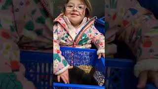 A girl and a bunny #inclusion #downsyndromeawarenessmonth #downsyndrome #bunnyrabbit #bunny #cute