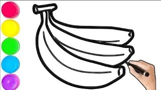 How To Draw cute banana Drawing, Painting & Coloring For Kids and Toddlers_ Child Art 🐋