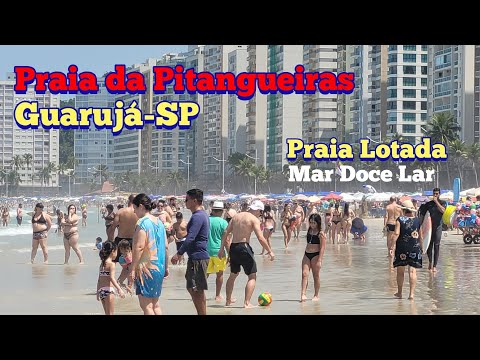 Guarujá - Praia da Pitangueiras Lotada nesse Sabadão de Calor #viral #viralvideo