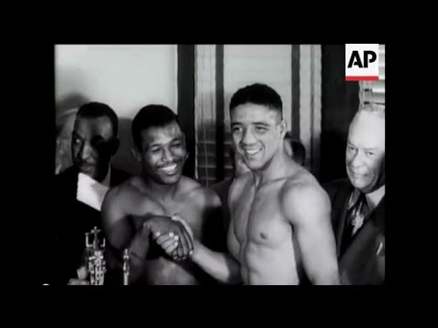 Boxers Randolph Turpin and Sugar Ray Robinson Chat to Movietone
