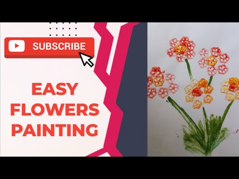 lady finger easy flower painting #viral #longviralvideo