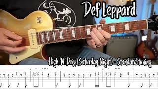 High 'N' Dry (Saturday Night) guitar riff by Def Leppard w/TABS
