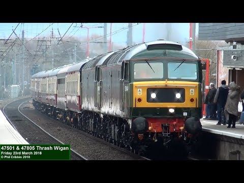 47501 & 47805 Thrash Wigan - 23rd March 2018