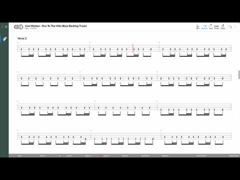 Iron Maiden - Run To The Hills (OFFICIAL BASS BACKING TRACK TAB PLAY ALONG)