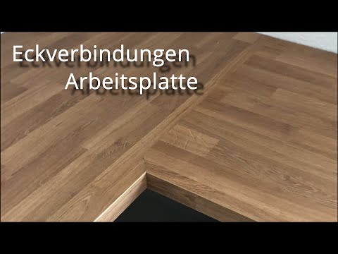 Eckverbindungen in eine Arbeitsplatte  mit Schablone einfräsen