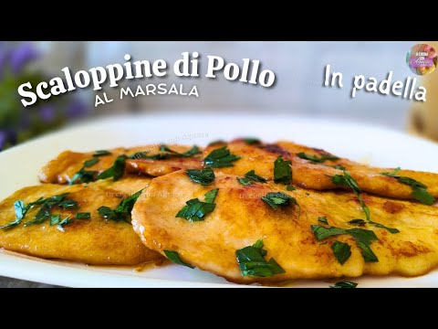 SCALOPPINE DI POLLO al marsala 🍗🍷 RICETTA FACILE e VELOCE - petto di pollo al marsala