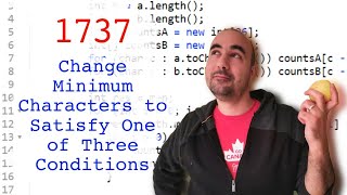 YouTube video 'Leetcode 1737. Change Minimum Characters to Satisfy One of Three Conditions'