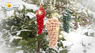 Vintage Pinecone Christmas Ornament using Heartland by Lion Brand