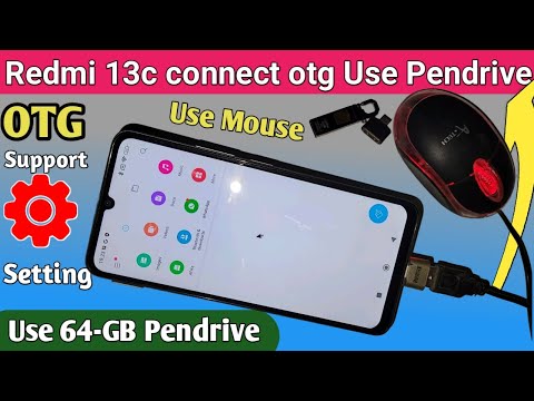 Redmi 13c connect otg use pendrive and mouse