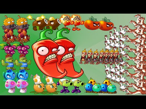 Double plants Max Level (Not Use plant food) Vs 99 ANIMAL Zombie - Who Will Win?