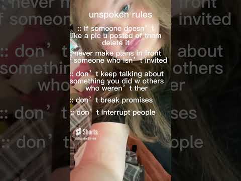 unspoken rules #rules #advice