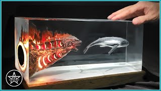 Godzilla Hunts a Whale – Deep Sea Diorama Showdown! | Polymer Clay/ Resin Art