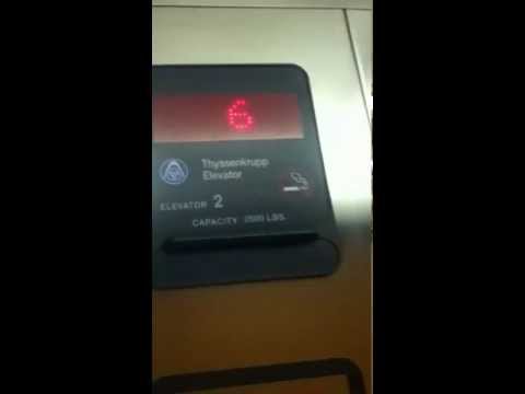 Going down the ThyssenKrupp elevator at Residence Inn Washington DC Old Keene Mill/Springfield, VA