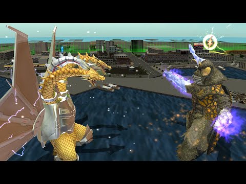 Godzilla Destroy All Monsters Melee: Mecha-Ghidorah VS Megalon (Hard) [GCN]