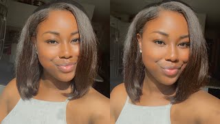 How To: Natural Quick Weave with Side Part Minimal leave Out Ft.Eayonhair