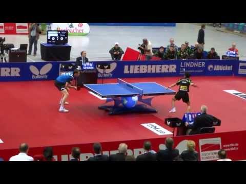 Tischtennis Finale Bremen - Ochsenhausen - Chuang VS Skachkov Satz 3