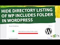 How To Hide Directory Listing Of WP Includes Folder Through Plugin In WordPress