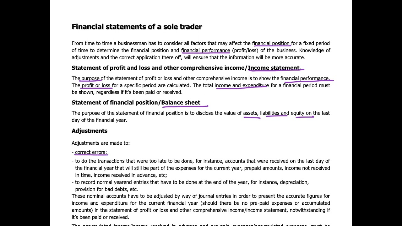 1. Theory - Adjustments for Financial Statements