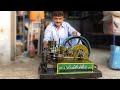 Experience the Startup of a Mini Handmade Ruston Hornsby Inspired Old Diesel Engine Model