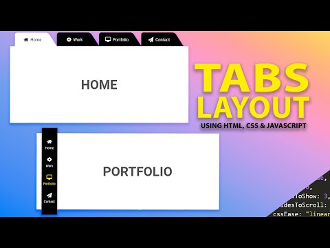 How To Create Tabs Layout Using Html Css Javascript Animated Vertical Tabs Tutorial