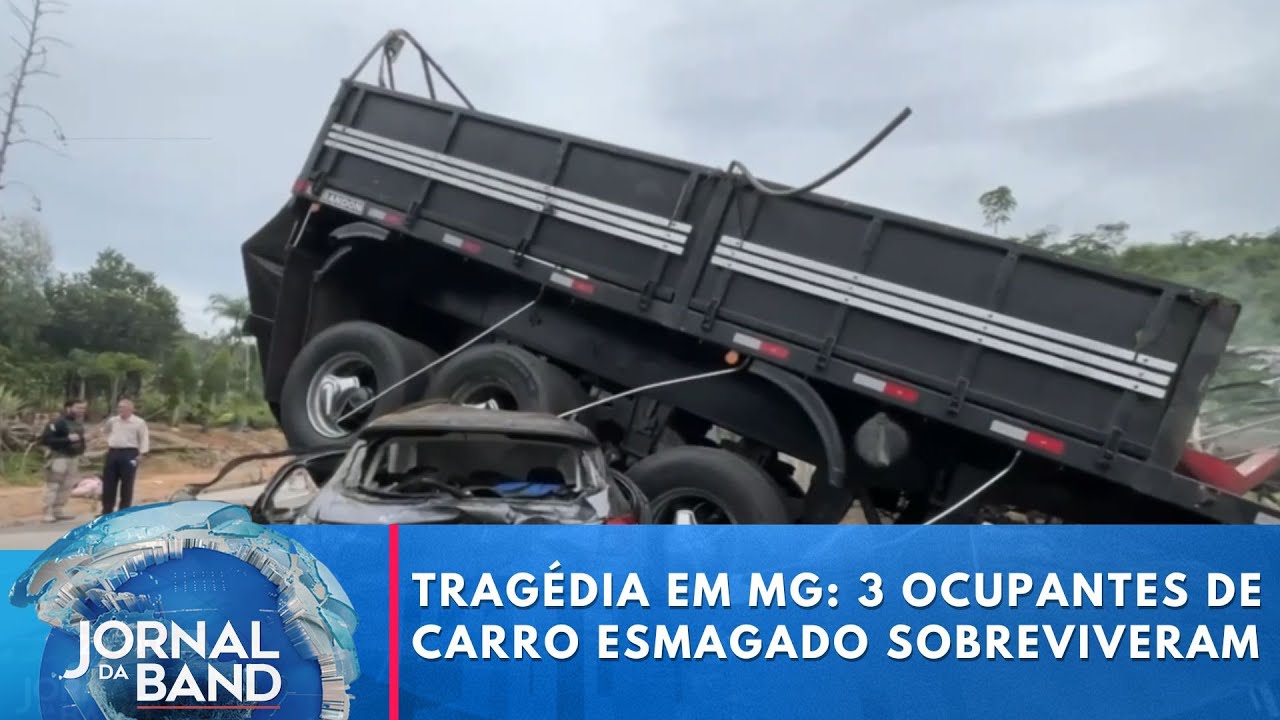 Tragédia em MG: três ocupantes de carro esmagado sobreviveram | Jornal da Band