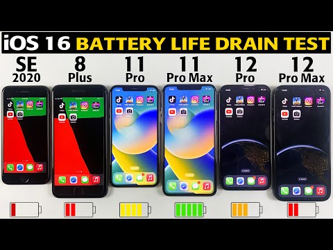 iOS 16 Battery Life DRAIN Test 🔋- SE 2020 vs 8 Plus vs 11 Pro vs 11 Pro Max vs 12 Pro vs 12 Pro Max