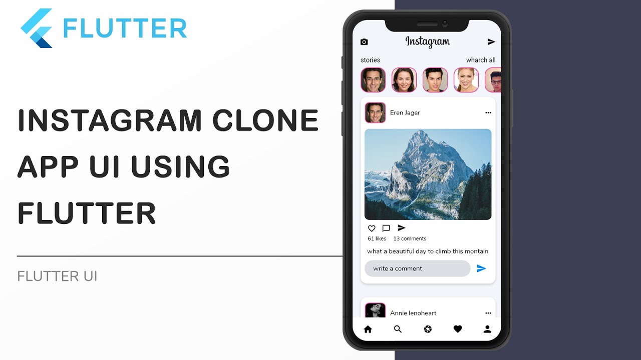 Flutter Instagram Clone App UI - Speed Code