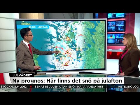 Senaste julvädersprognosen med snörapport - Nyheterna (TV4)