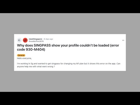 How To Resolve Singpass Error Code 930 M404