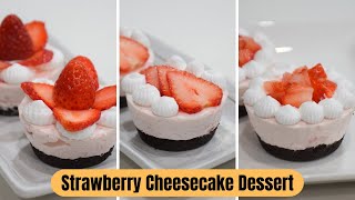 Strawberry Cheesecake Cup | Easy Strawberry dessert | No Bake Cream Cheese Dessert