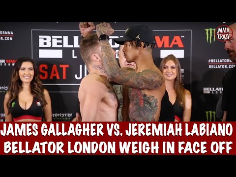 Bellator London: James Gallagher vs. Jeremiah Labiano weigh in face off