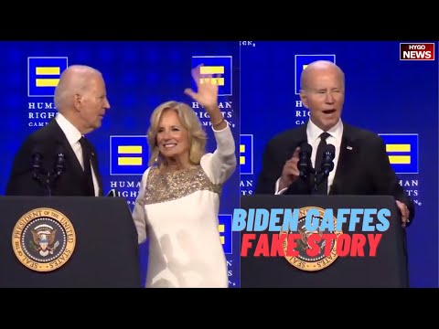 Biden gaffes, 100 round, Rambling, guided off stage, Fake Story