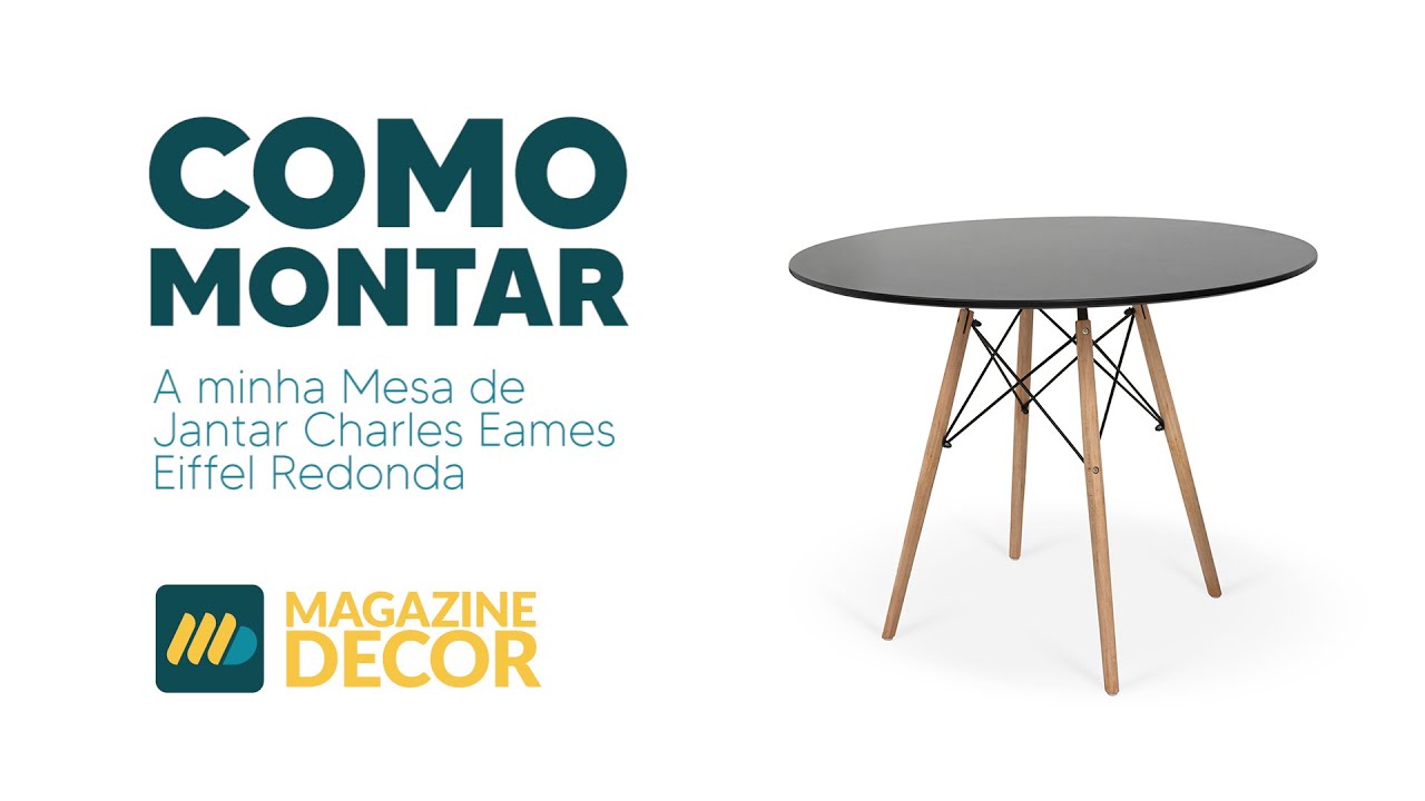 Montagem Mesa De Jantar Charles Eames Eiffel Redonda - Magazine Decor