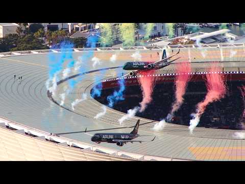 🇿🇦 Airlink DOUBLE Embraer E190 Flyover | DHL Stadium | Springboks vs All Blacks