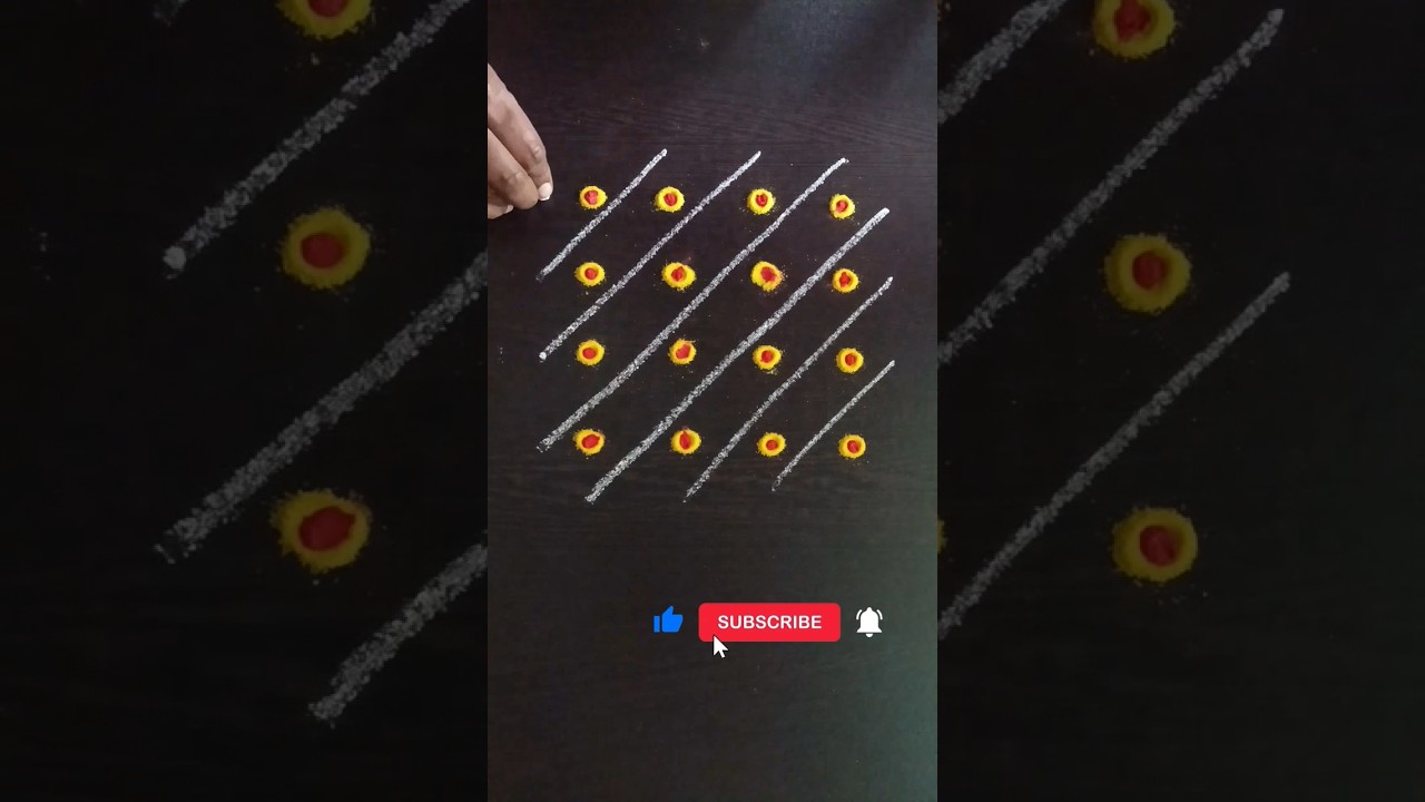 Latest Beginners easy to learn rangoli ️ 4 pulli kolam