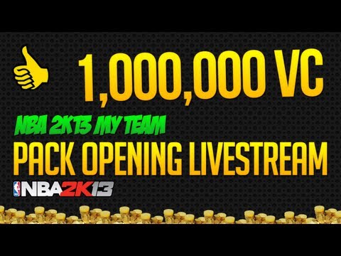 NBA 2k13 My Team, 1 Million VC Pack Opening Livestream Highlights