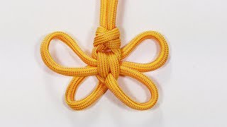 Paracord Tutorial: Butterfly Knot Parachute Cord Pendant For Necklace