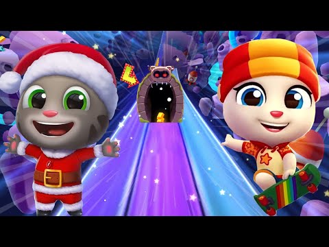 TALKING TOM GOLD RUN 2020 - NEW SPACE SIDE WORLD SANTA TOM VS SKATER ANGELA