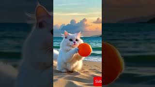 Download lagu Kucing Lucu Bermain Bola di Pantai | Momen Kucing yang Lucu dan Menenangkan 🌊⚽ mp3