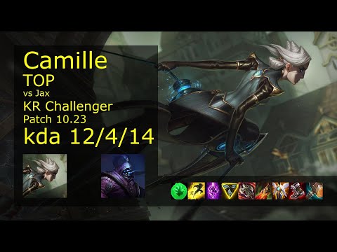 Camille Top vs Jax - KR Challenger 12/4/14 Patch 10.23 Gameplay // [롤] 카밀 vs 잭스 탑