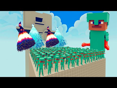 100x MINECRAFT DIAMOND + 1x GIANT vs 4x EVERY GOD   Totally Accurate Battle Simulator TABS