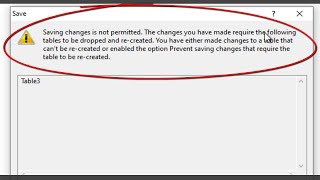 Sql Server: Saving changes is not permitted ► Prevent saving changes that require table re-creation