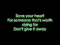 Save Your Heart - Mayday Parade (with lyrics)