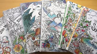 Completed pages in my Rita Berman colouring books | ADULT COLOURING