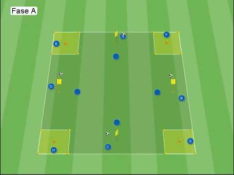 Allenamento calcio controllo orientato: "Dai e vai con triangolo"